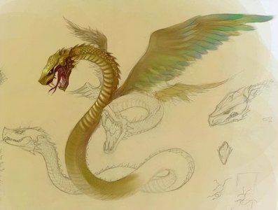 ​山海经异兽：上古异兽之蛇——鸣蛇、钩蛇
