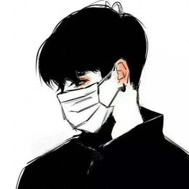 动漫男生戴口罩精美头像