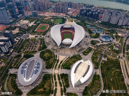 广西南宁：航拍广西体育中心
