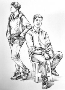 ​双人速写临摹素材合集