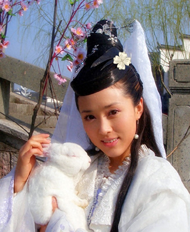 颜丹晨一款经典古装扮相，幸好没错过如此美丽的嫦娥