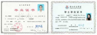 ​成人教育毕业证书样本（自考、成考、网教、开放大学）